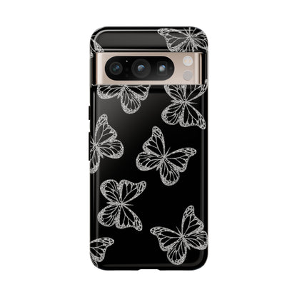 Tough Phone Case - Silver Butterfly Designs