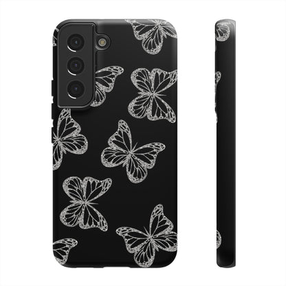 Tough Phone Case - Silver Butterfly Designs