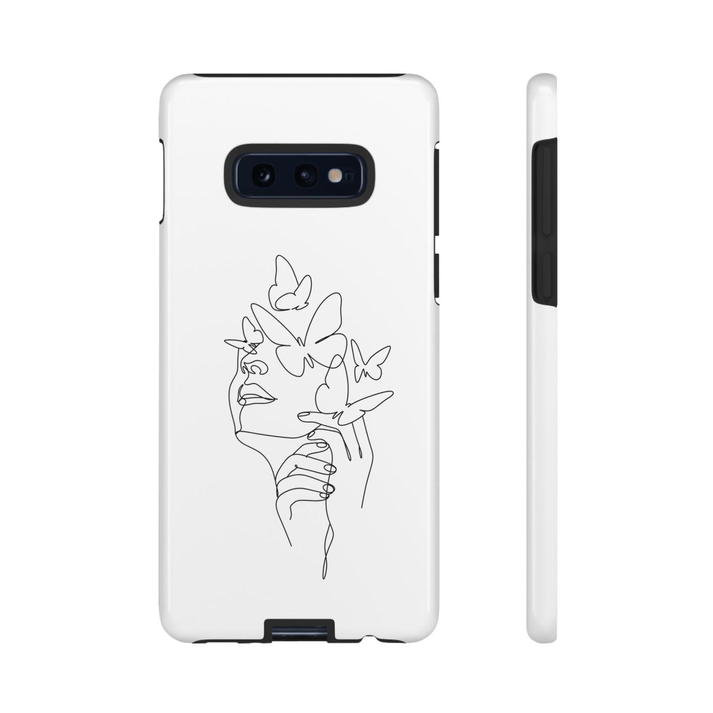 Tough Phone Case - Woman's Silhouette with Butterfly Design