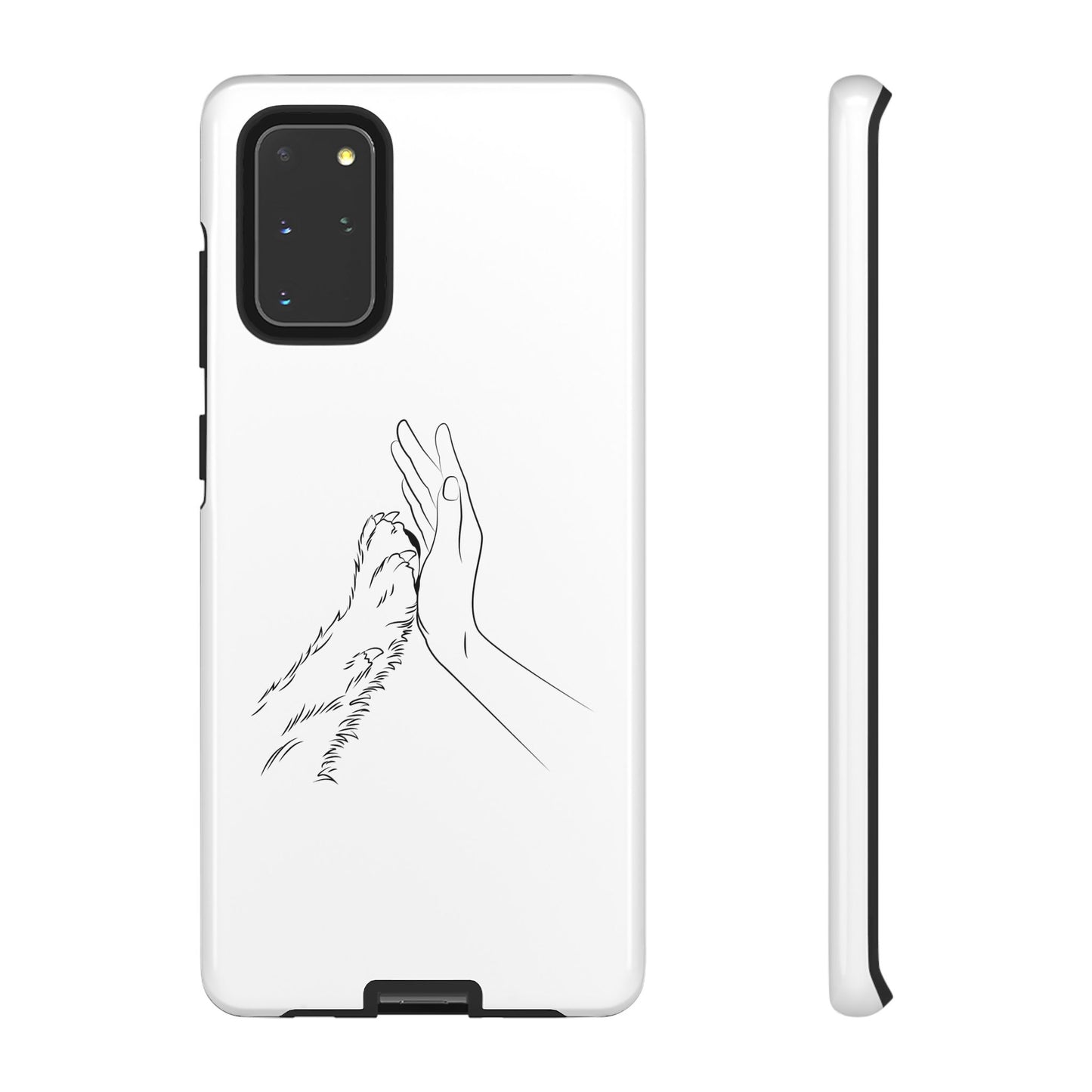 Tough Phone Case - Dog Paw & Owner Hand Silhouette