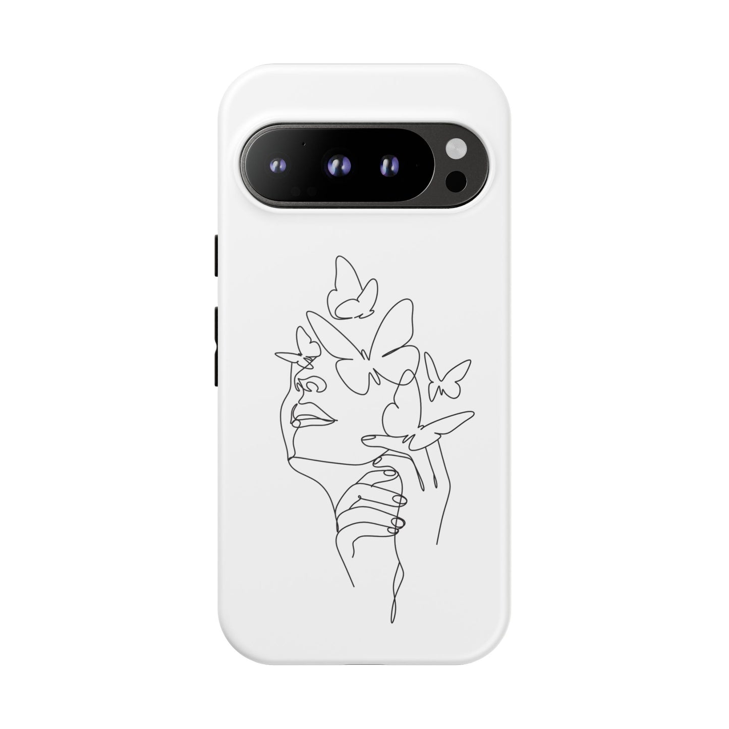 Tough Phone Case - Woman's Silhouette with Butterfly Design