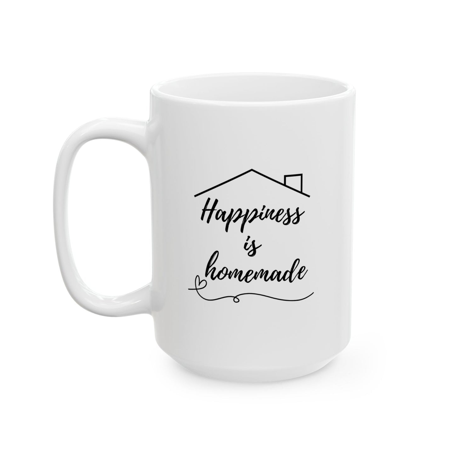 Ceramic Mug - Happiness Is Homemade - Luminous Gem Designs 