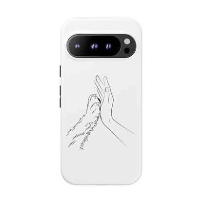 Tough Phone Case - Dog Paw & Owner Hand Silhouette