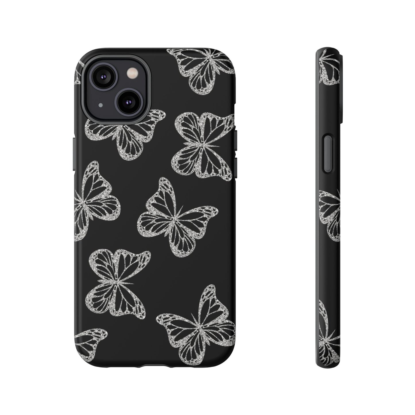 Tough Phone Case - Silver Butterfly Designs