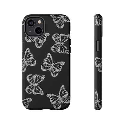 Tough Phone Case - Silver Butterfly Designs