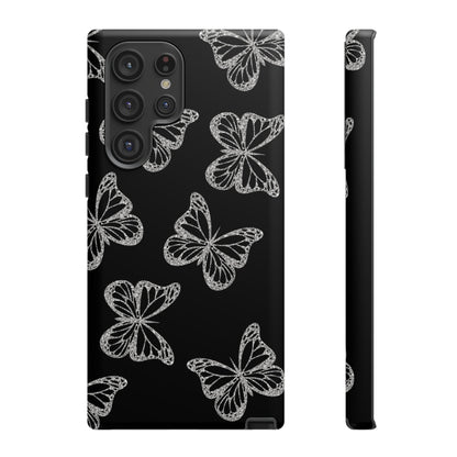 Tough Phone Case - Silver Butterfly Designs