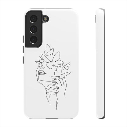 Tough Phone Case - Woman's Silhouette with Butterfly Design