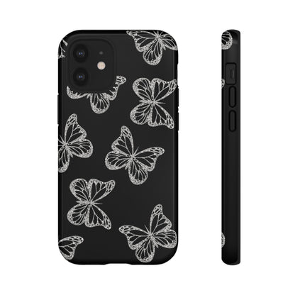 Tough Phone Case - Silver Butterfly Designs