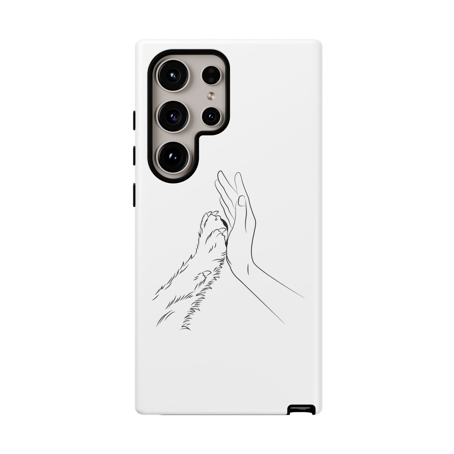 Tough Phone Case - Dog Paw & Owner Hand Silhouette