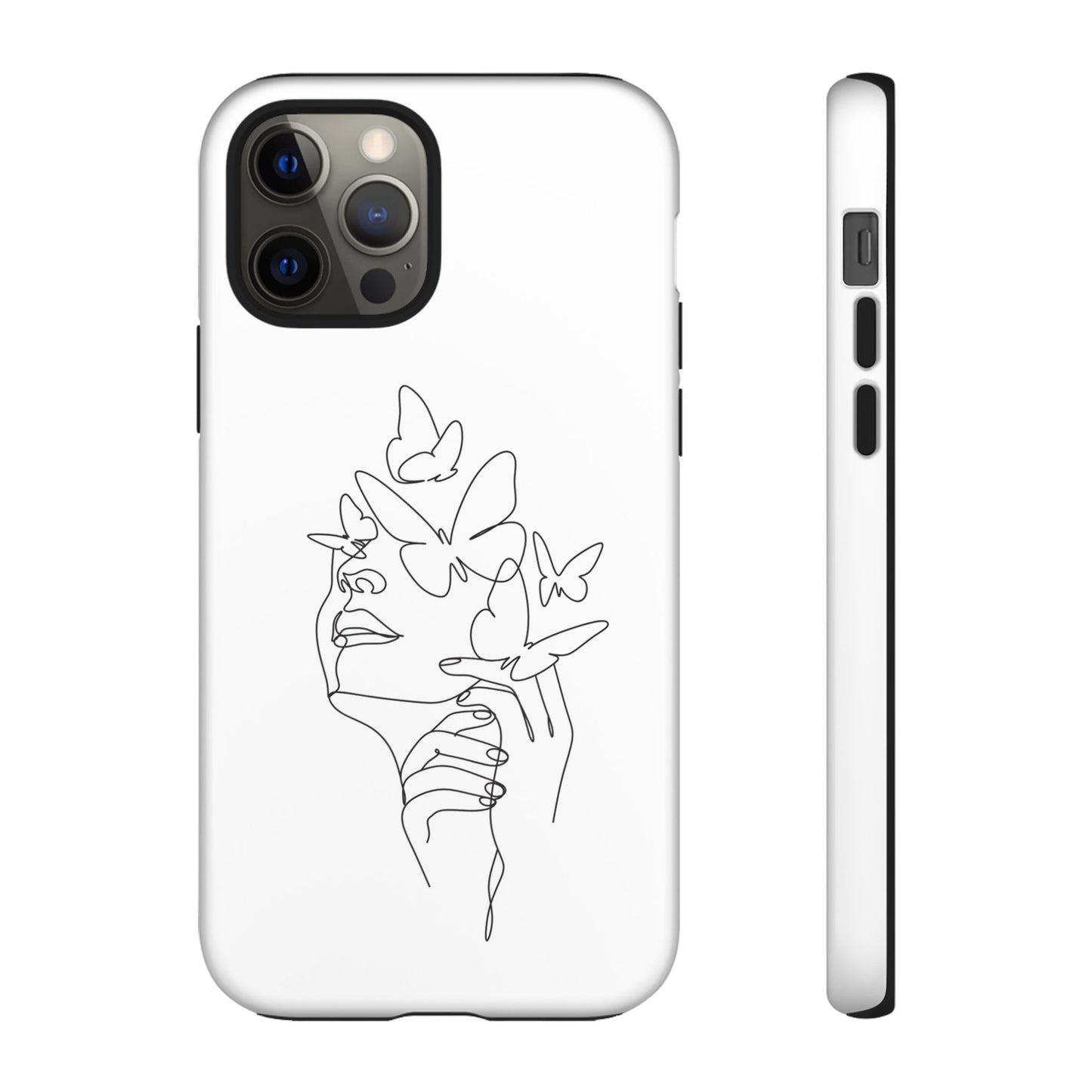 Tough Phone Case - Woman's Silhouette with Butterfly Design