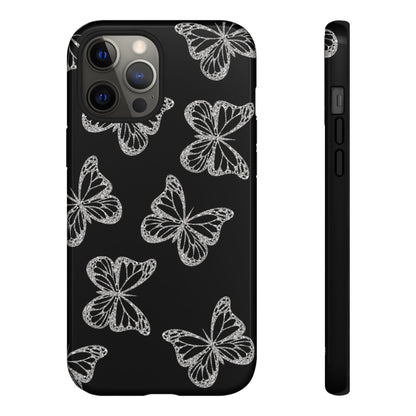 Tough Phone Case - Silver Butterfly Designs