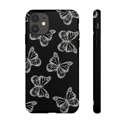 Tough Phone Case - Silver Butterfly Designs