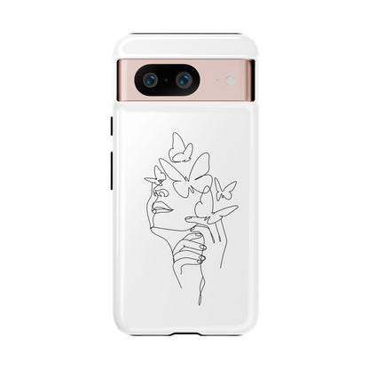 Tough Phone Case - Woman's Silhouette with Butterfly Design