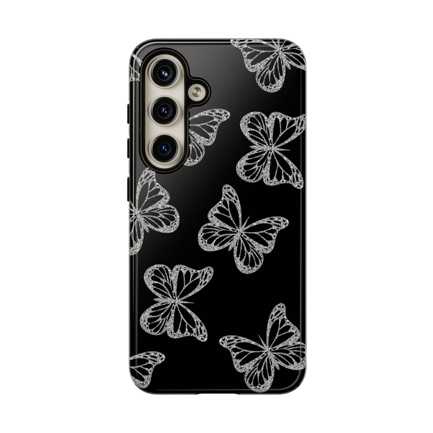 Tough Phone Case - Silver Butterfly Designs