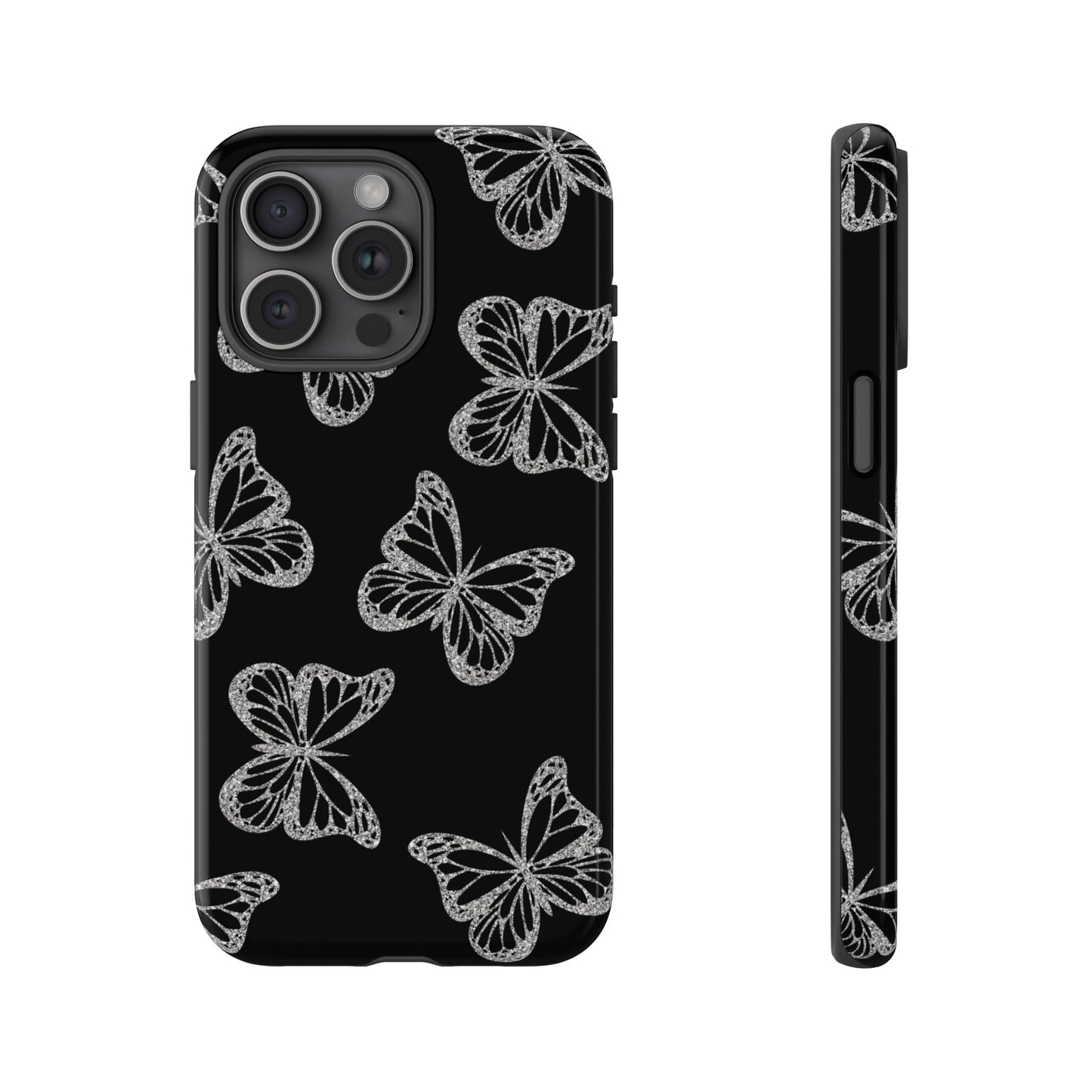 Tough Phone Case - Silver Butterfly Designs