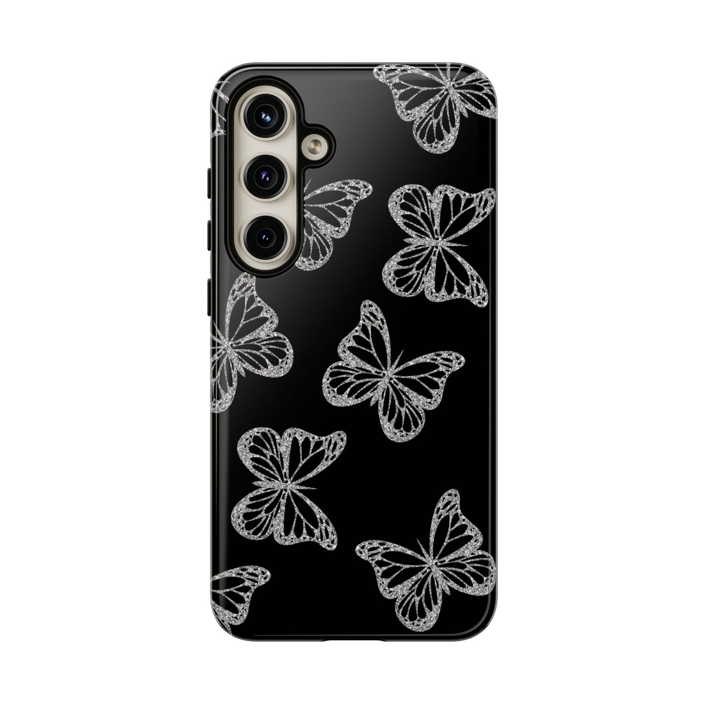 Tough Phone Case - Silver Butterfly Designs