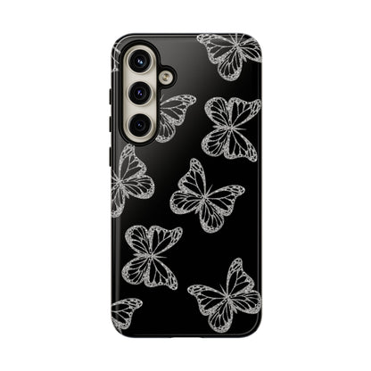 Tough Phone Case - Silver Butterfly Designs