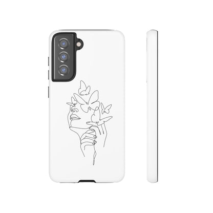 Tough Phone Case - Woman's Silhouette with Butterfly Design