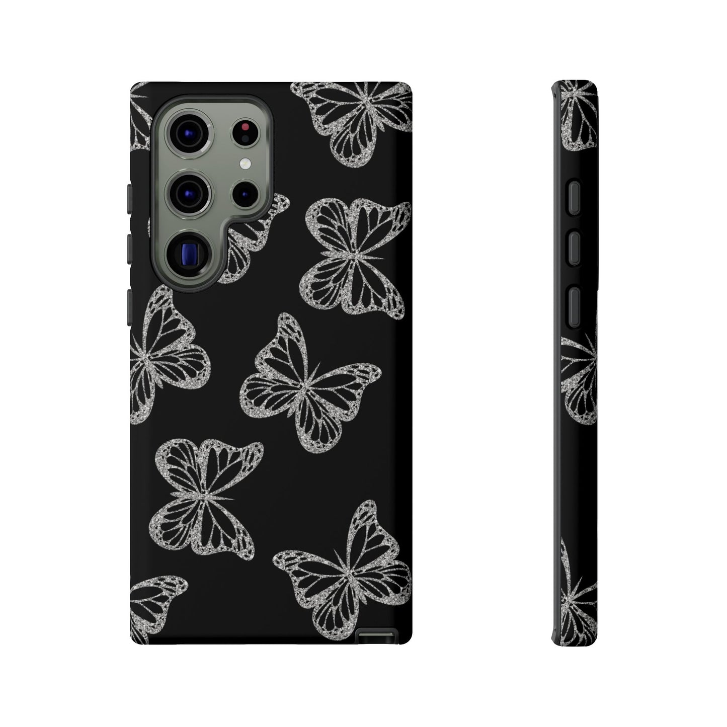 Tough Phone Case - Silver Butterfly Designs