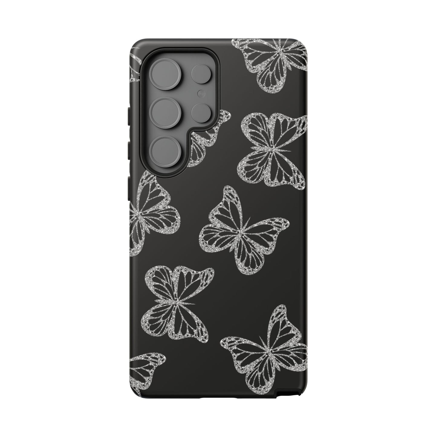 Tough Phone Case - Silver Butterfly Designs