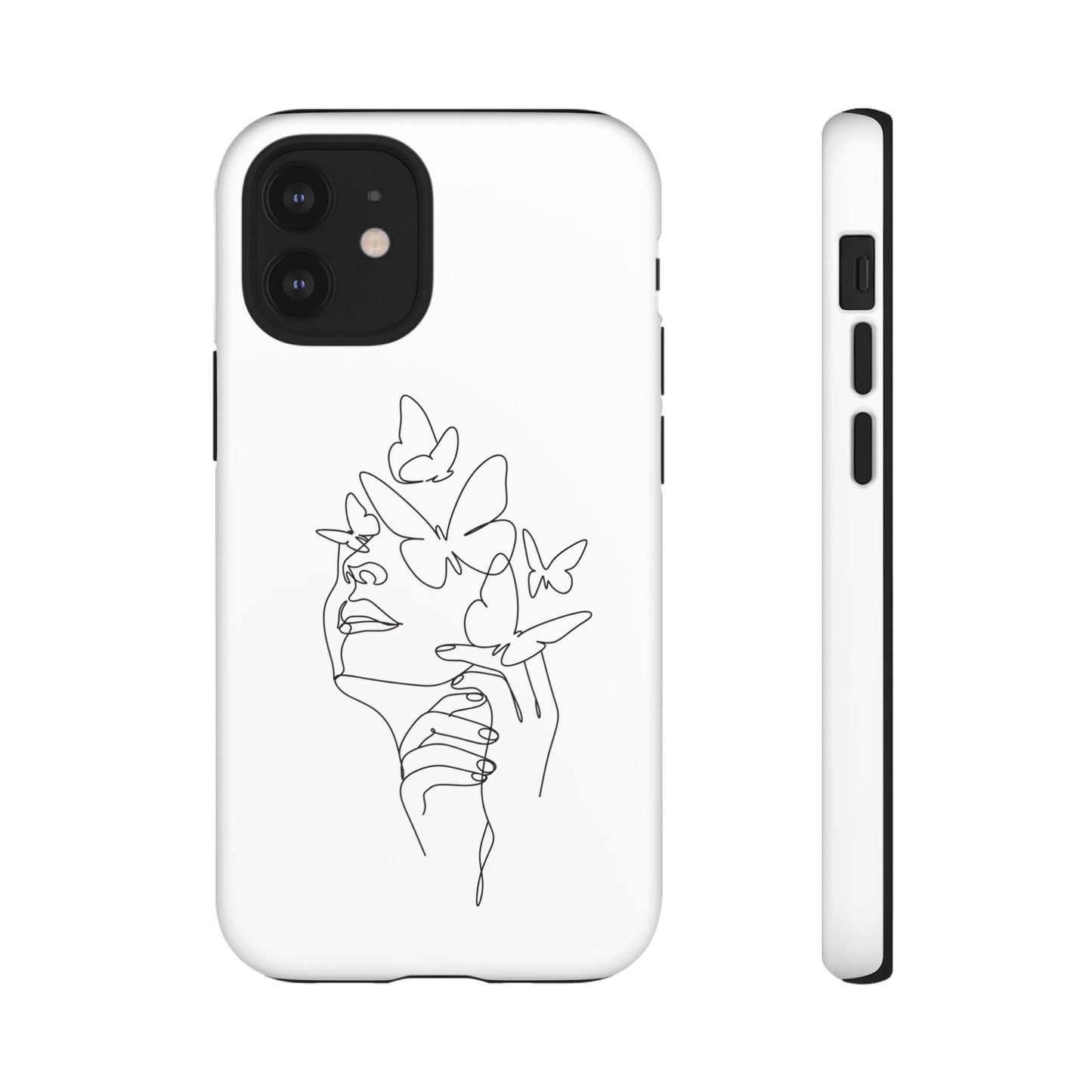 Tough Phone Case - Woman's Silhouette with Butterfly Design