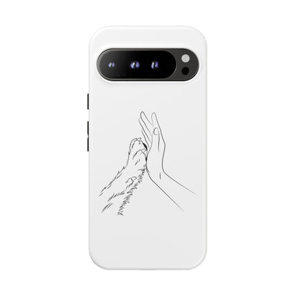 Tough Phone Case - Dog Paw & Owner Hand Silhouette