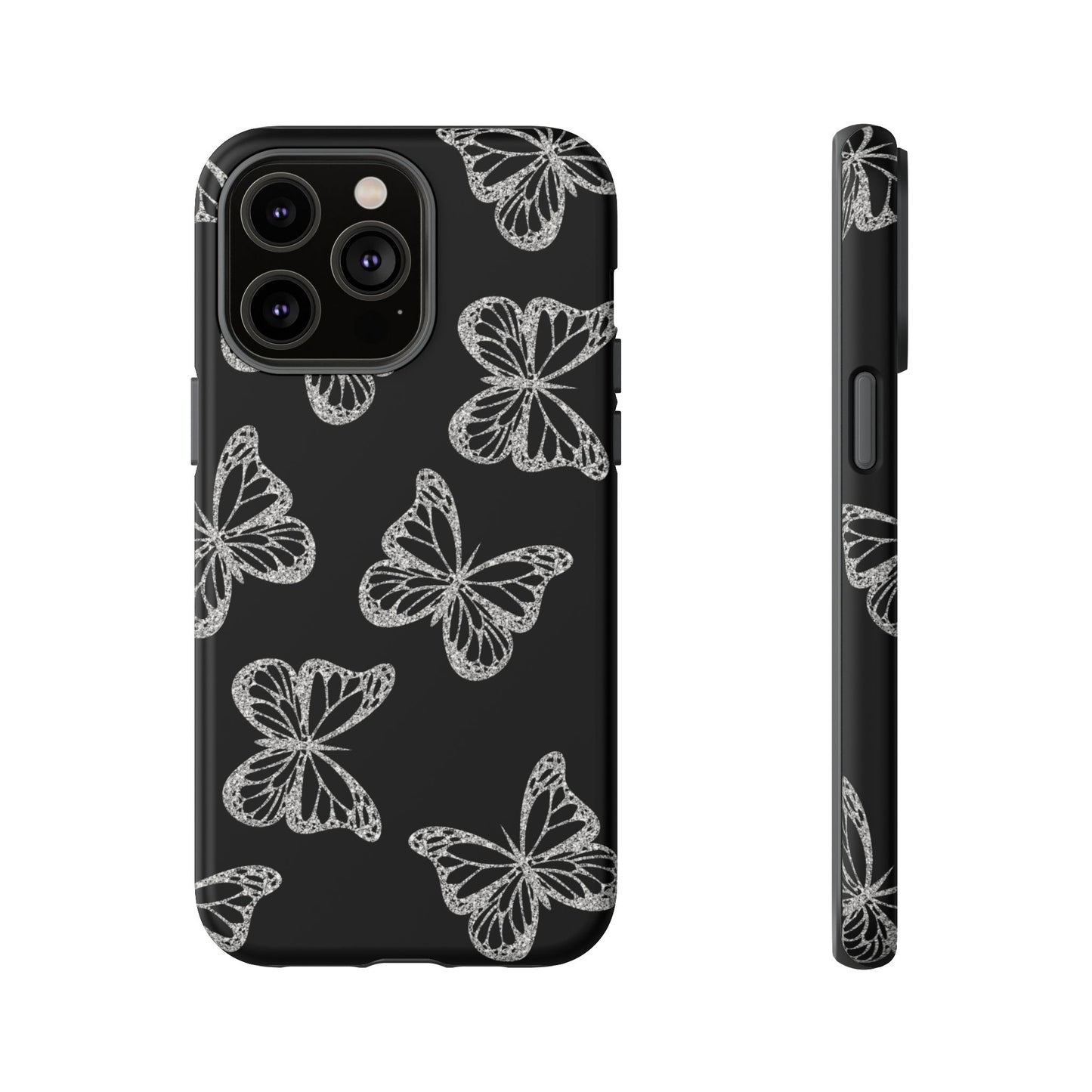 Tough Phone Case - Silver Butterfly Designs