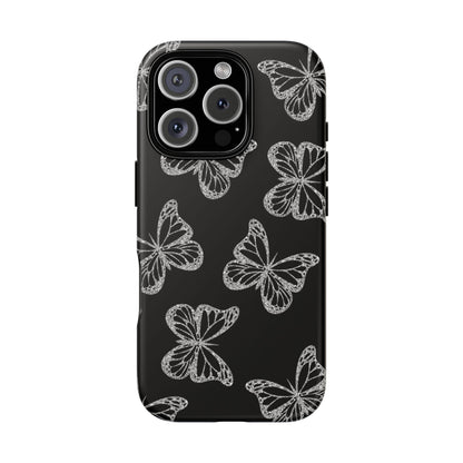 Tough Phone Case - Silver Butterfly Designs