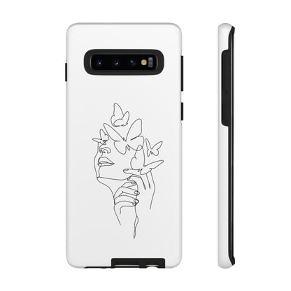 Tough Phone Case - Woman's Silhouette with Butterfly Design