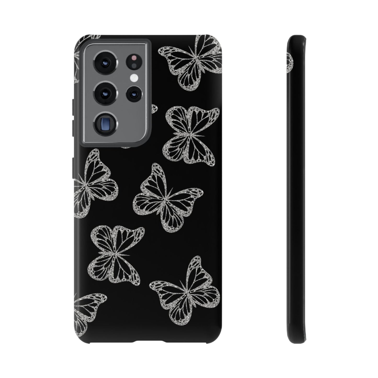 Tough Phone Case - Silver Butterfly Designs