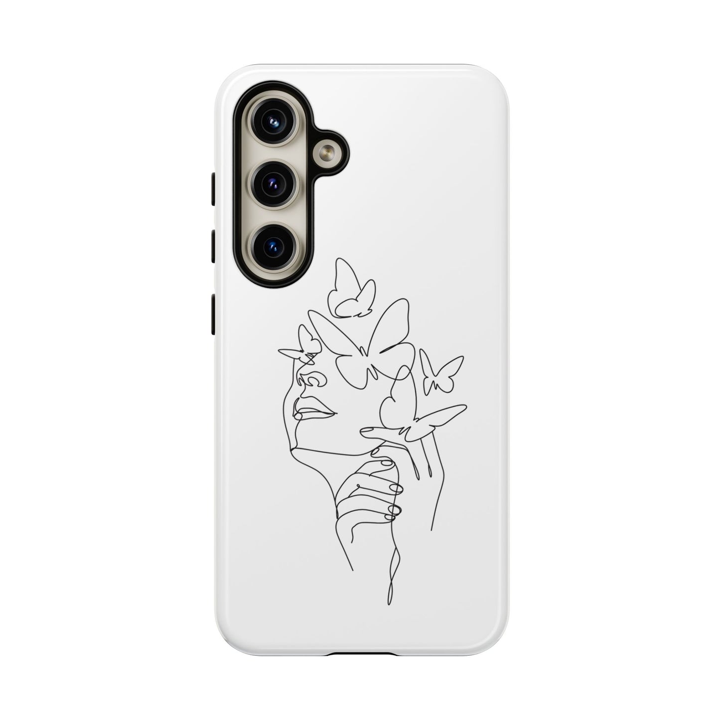 Tough Phone Case - Woman's Silhouette with Butterfly Design