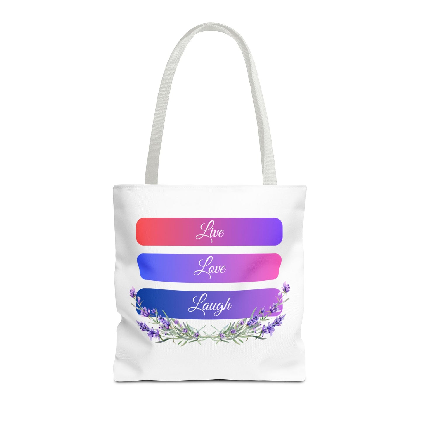 Tote Bag - Live, Love & Laugh - Luminous Gem Designs 