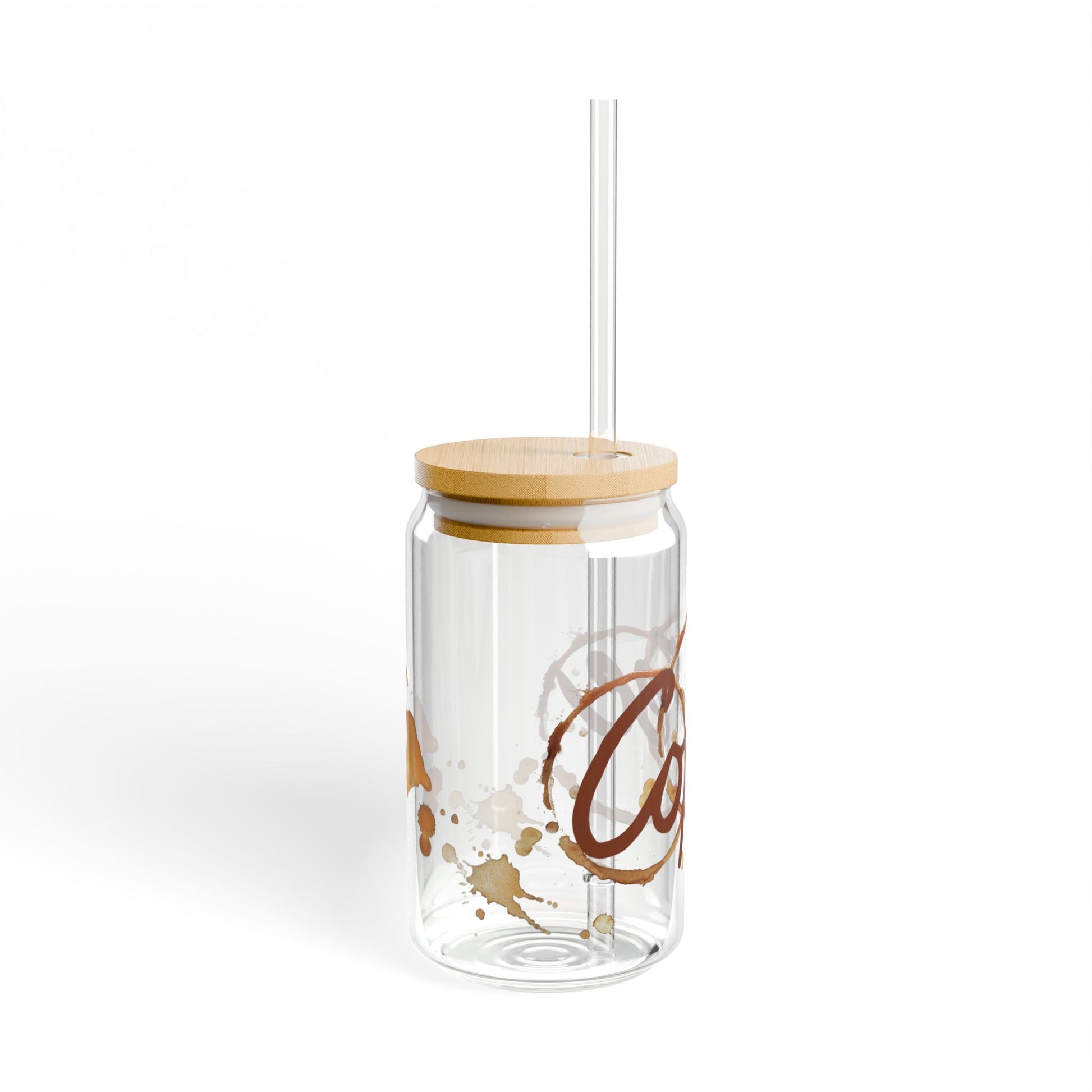 Sipper Glass - Coffee Design - Luminous Gem Designs 