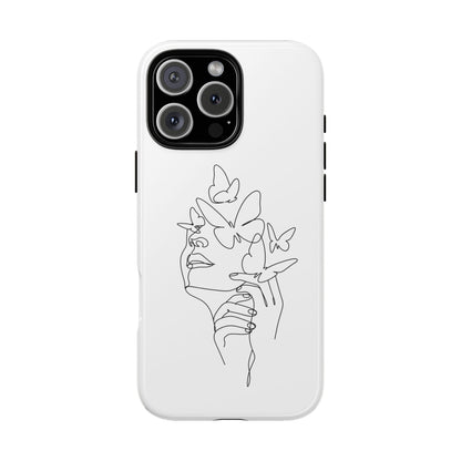 Tough Phone Case - Woman's Silhouette with Butterfly Design