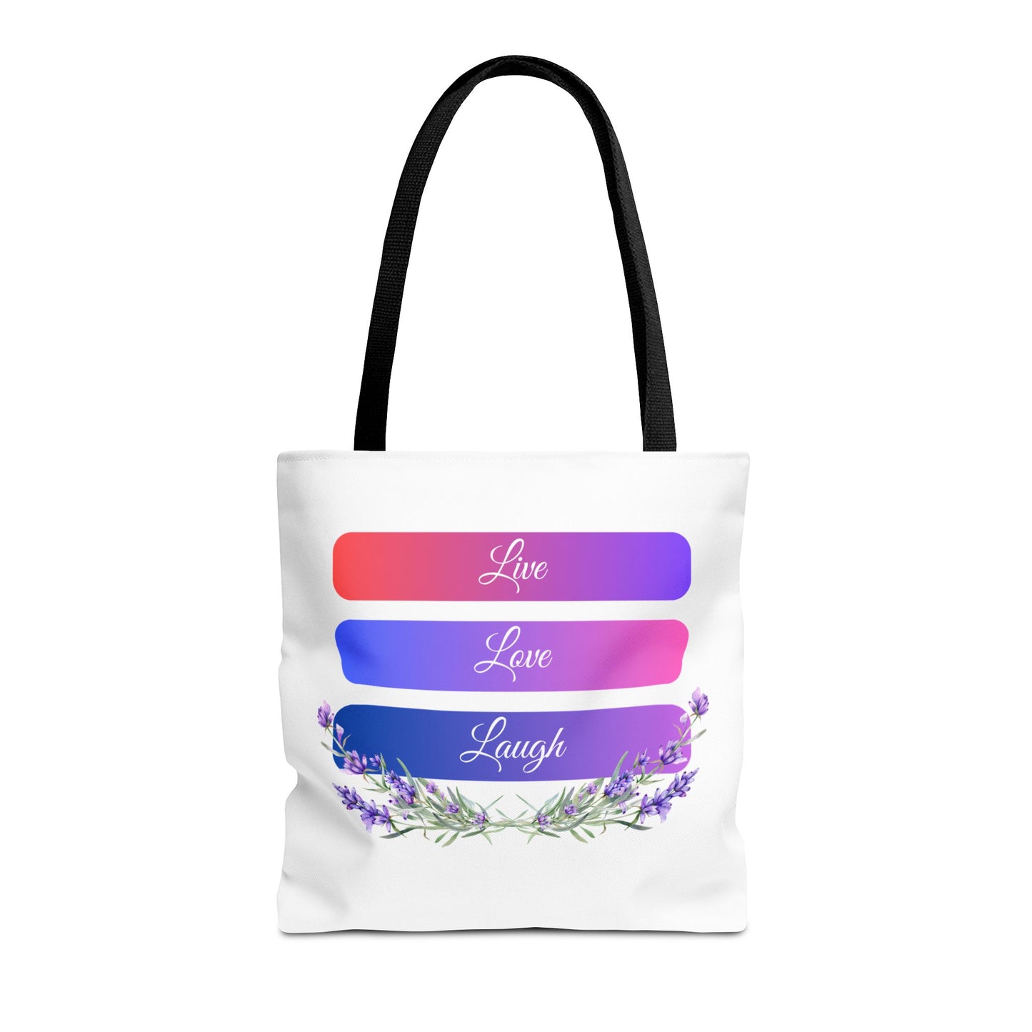 Tote Bag - Live, Love & Laugh - Luminous Gem Designs 