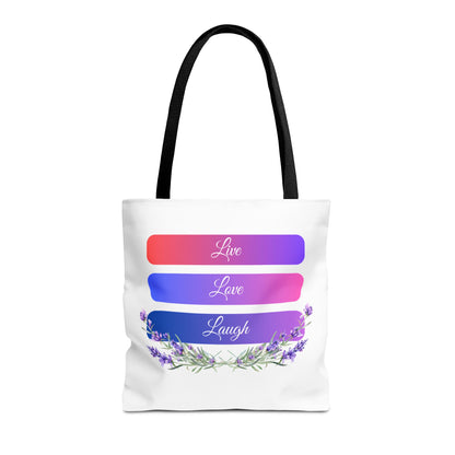 Tote Bag - Live, Love & Laugh - Luminous Gem Designs 