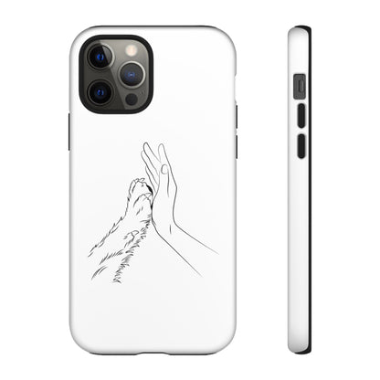 Tough Phone Case - Dog Paw & Owner Hand Silhouette