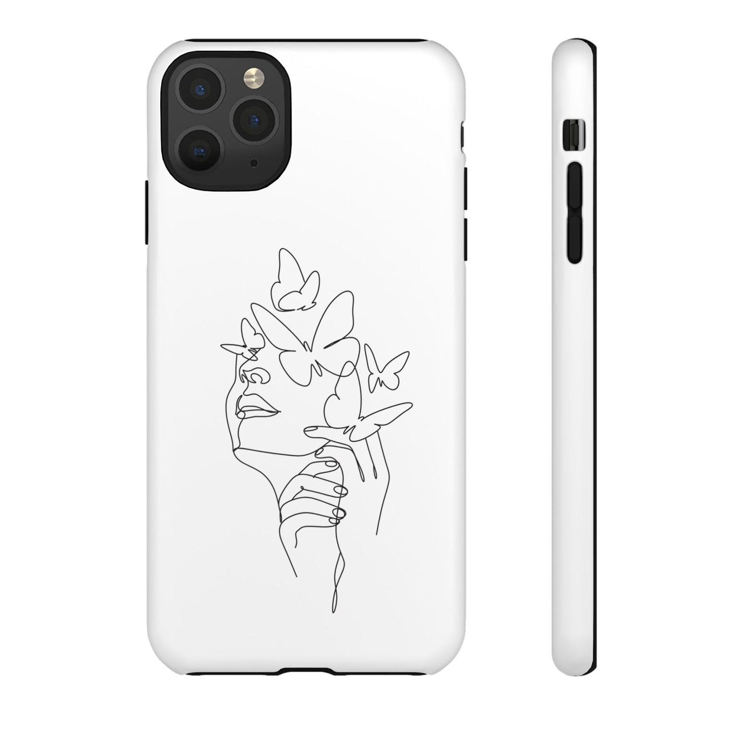 Tough Phone Case - Woman's Silhouette with Butterfly Design