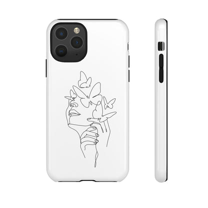 Tough Phone Case - Woman's Silhouette with Butterfly Design