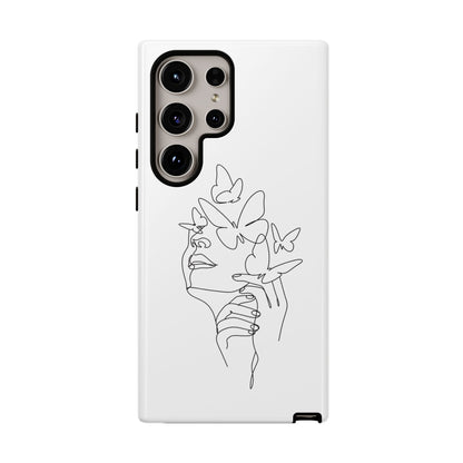 Tough Phone Case - Woman's Silhouette with Butterfly Design