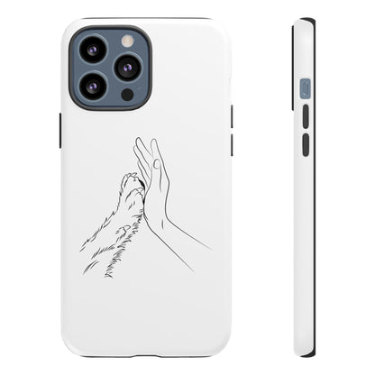 Tough Phone Case - Dog Paw & Owner Hand Silhouette