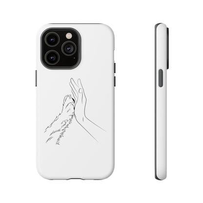 Tough Phone Case - Dog Paw & Owner Hand Silhouette