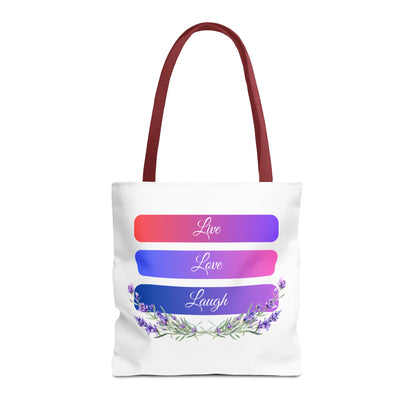 Tote Bag - Live, Love & Laugh - Luminous Gem Designs 