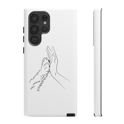 Tough Phone Case - Dog Paw & Owner Hand Silhouette