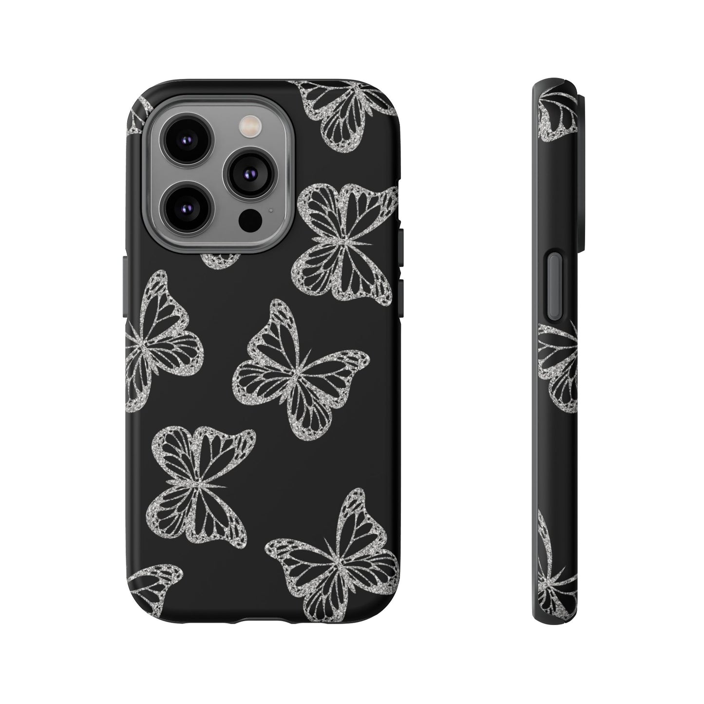 Tough Phone Case - Silver Butterfly Designs