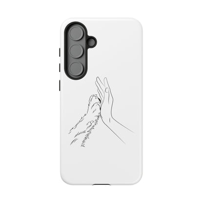 Tough Phone Case - Dog Paw & Owner Hand Silhouette