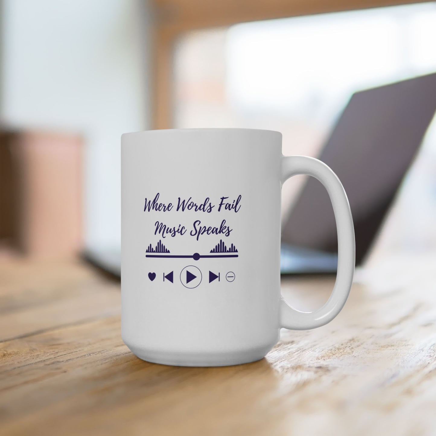 Ceramic Mug - Where Words Fail, Music Speaks - Luminous Gem Designs 