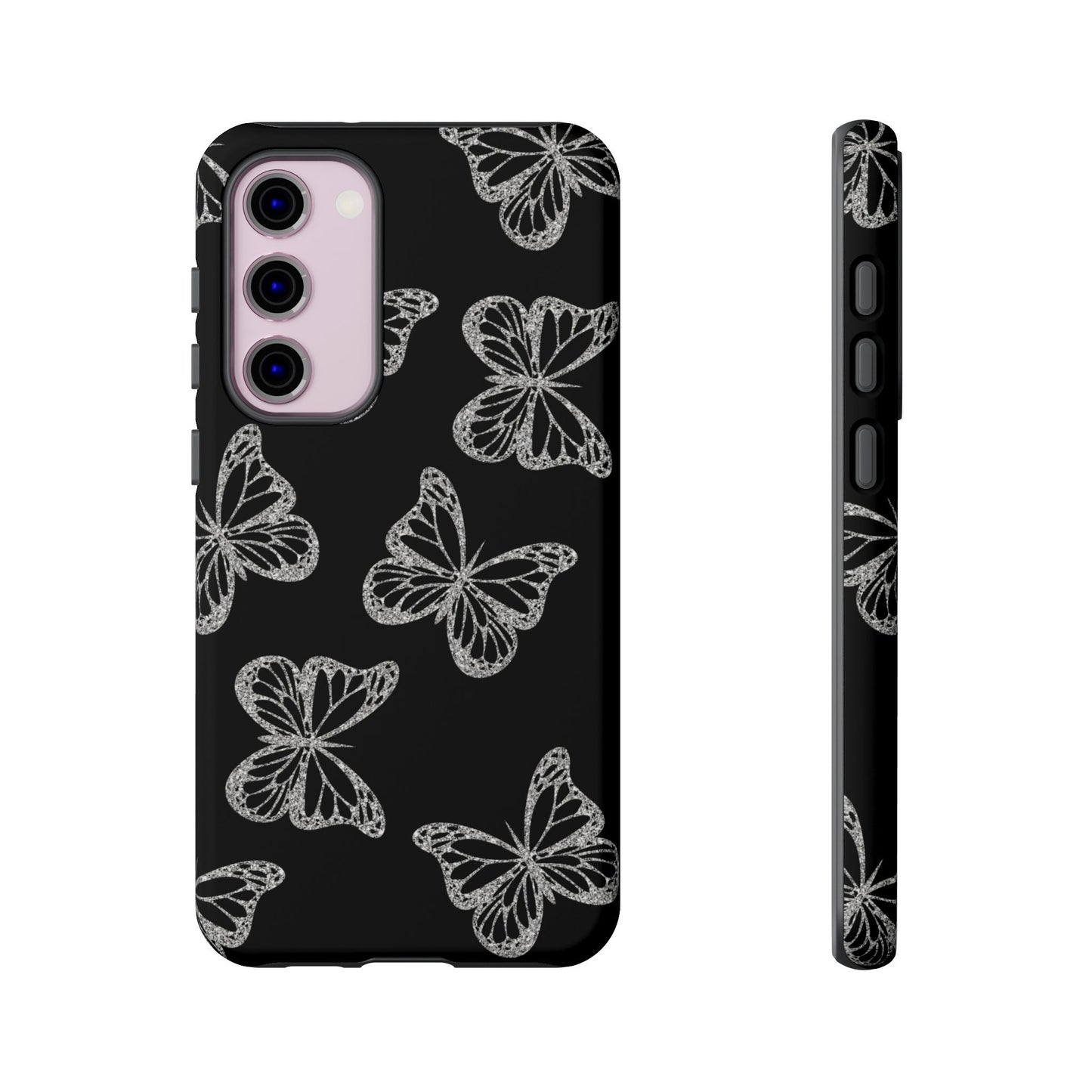 Tough Phone Case - Silver Butterfly Designs