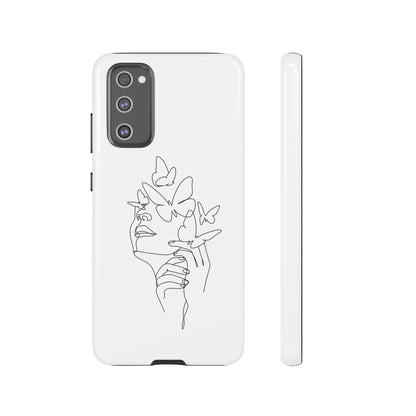 Tough Phone Case - Woman's Silhouette with Butterfly Design