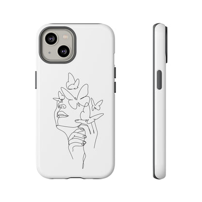 Tough Phone Case - Woman's Silhouette with Butterfly Design